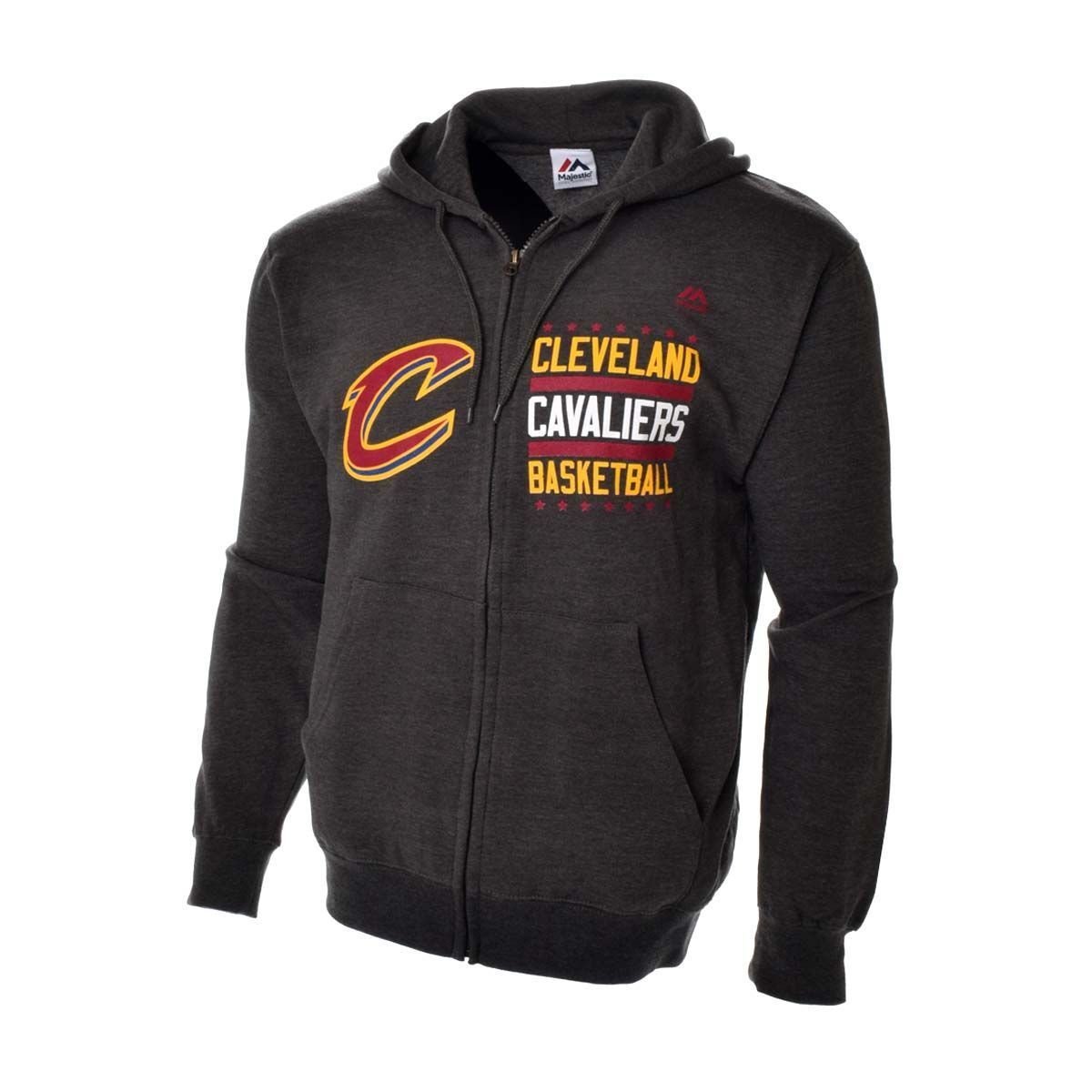 Cleveland Cavaliers NBA Builder Full Zip Mens Hoodie Charcoal MAJESTIC L XL 2XL