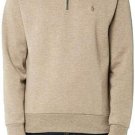 Polo Ralph Lauren Double-Knit Half-Zip Mock Cotton Blend Pullover DUNE TAN XXL