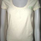 NEW DENVER BRONCOS WOMENS M FITTED T SHIRT NFL YELLOW CREAM LADIES MEDIUM MED