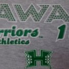 NEW HAWAII WARRIORS WOMENS XL LARGE FITTED T SHIRT NCAA STUDDED GREY