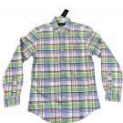 Ralph Lauren Polo Mens MED Slim Fit Plaid Button-Down Oxford Shirt long sleeve