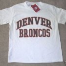 DENVER BRONCOS T SHIRT Y L YOUTH LARGE LR LG NEW WHITE NFL NWT NEW