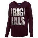 WOMENS ADIDAS ORIGINALS SWEATER ORIG D81062 LADIES S SMALL SM MAROON SILVER NEW