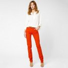 NEW Lacoste Slim Fit Low Rise Colored Red/ORANGE Colorado Jean Size 25 HF2461 51