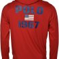 Polo RL Men's Lightweight Long Sleeve Embroidered Pony Graphic Jersey Hoodie red
