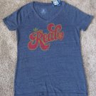 Adidas Real Salt Lake Womens TRI BLEND V NECK T-Shirt Navy RSL LARGE L LG BLUE