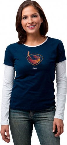 NEW REEBOK ATLANTA THRASHERS WOMENS LONG SLEEVE T SHIRT SMALL SM S TISSUE NAVY