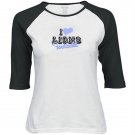 REEBOK I LOVE DETROIT LIONS FOOTBALL WOMENS 3/4 SLEEVE T SHIRT TOP LARGE LRG L