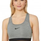 Nike SZ XS Swoosh Women's Sports Bra NEW BV3902-084 Grey Black