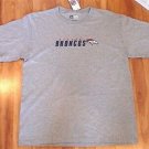 NEW DENVER BRONCOS NFL T SHIRT L SEWN STITCHED NWT GREY NFL GRAY FREE SHIPPING