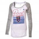 RSL Real Salt Lake MLS Boxed Line Arch Marled Slub Longsleeve Tee (White) S M L