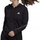 adidas Women's L LARGE Essentials Giant Logo Full-Zip Hoodie BLACK/WHITE GM5545