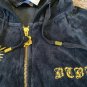 NEW WOMENS BCBG MAX AZRIA SWEAT SHIRT BLACK L NEW $160 zip up JACKET hooded bird