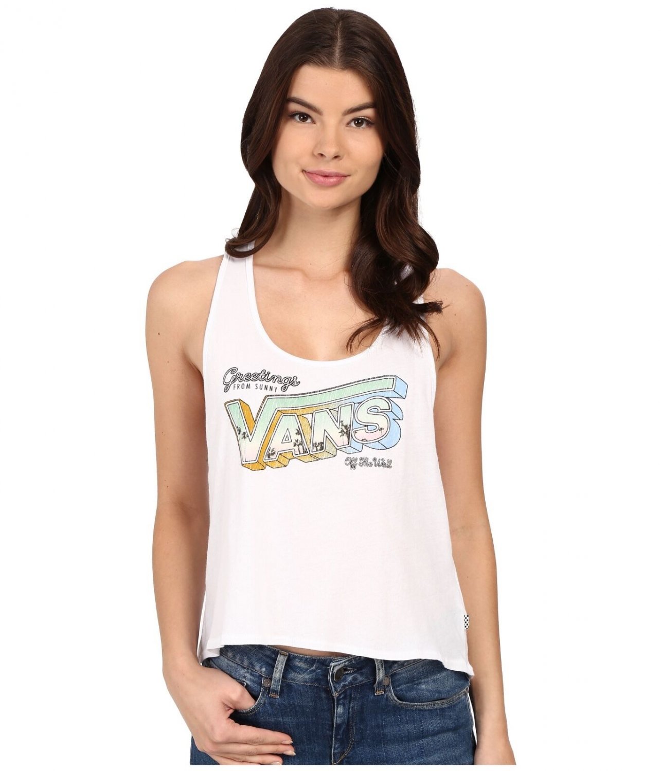 Vans OFF THE WALL Womens L LG CYPRESS HOLIDAY TANK Cami Top MUSCLE SHIRT RAGLAN