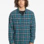 Quiksilver Shadow Sets Plaid Flannel Long Sleeve Shirt MENS S SMALL REGULAR FIT