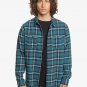 Quiksilver Shadow Sets Plaid Flannel Long Sleeve Shirt MENS S SMALL REGULAR FIT