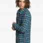 Quiksilver Shadow Sets Plaid Flannel Long Sleeve Shirt MENS S SMALL REGULAR FIT