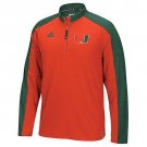 Adidas Miami Hurricanes orange Climalite Knit Hi-Visibility Reflective 1/4 zip S