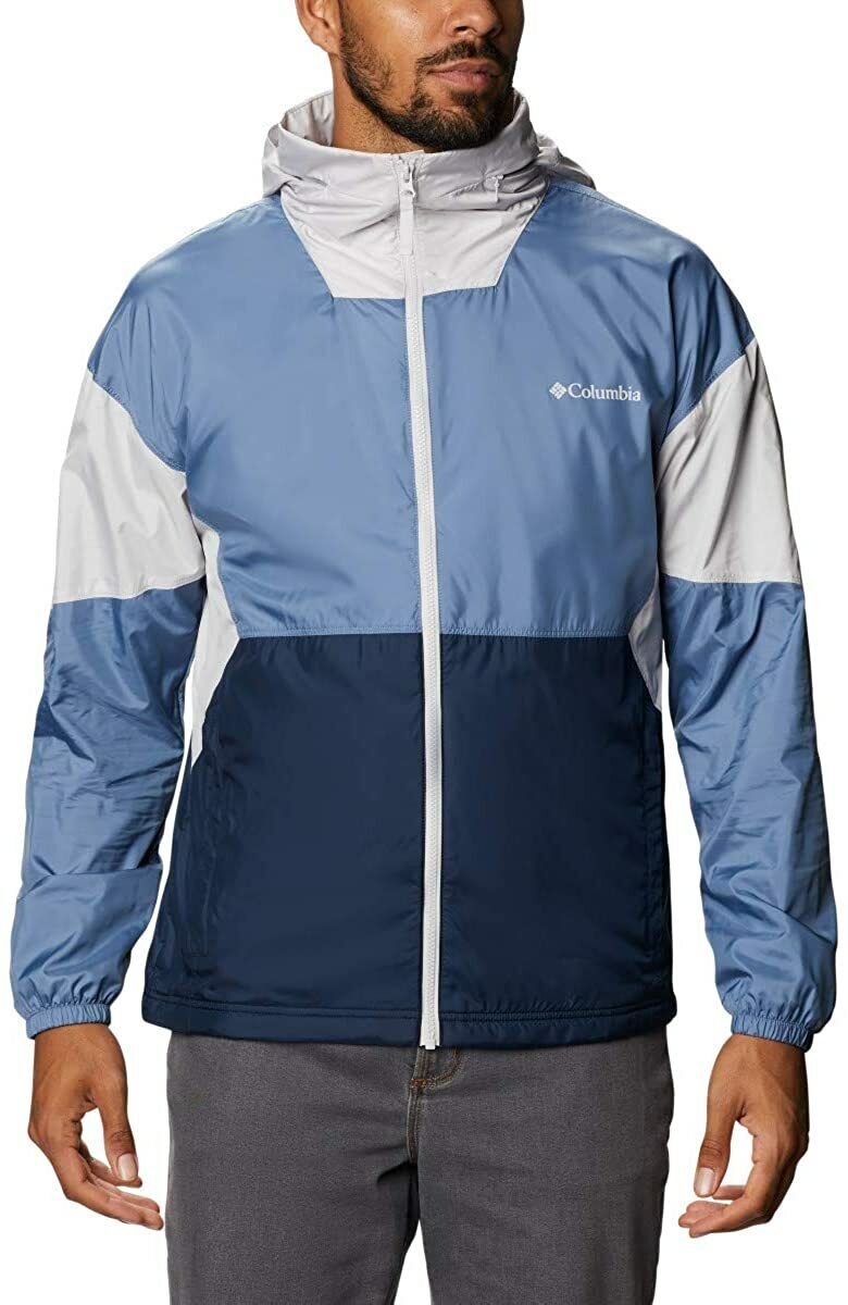 NEW Columbia Men's 4X Point Park Lined Windbreaker WS1339 790 BLUE GREY