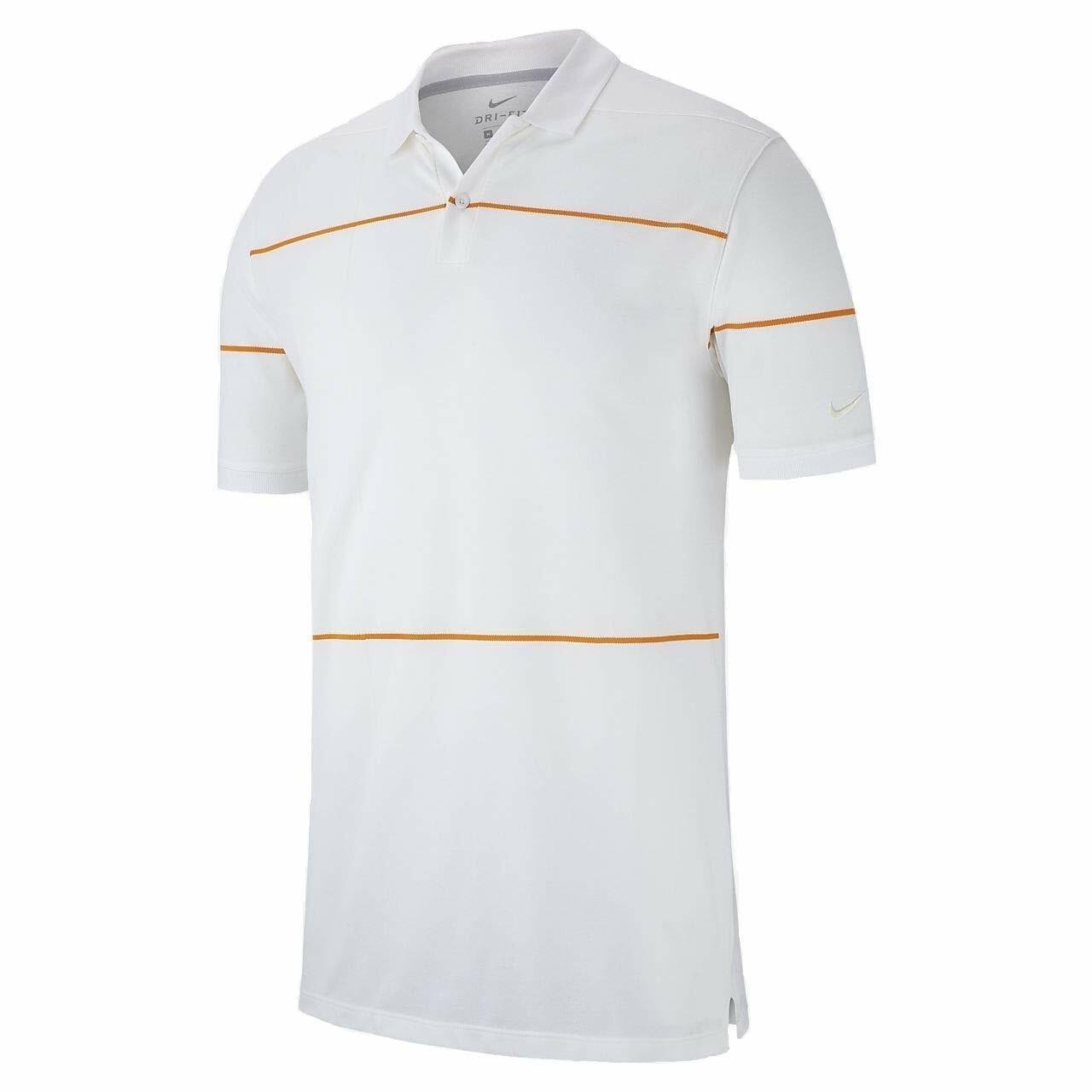 NEW NIKE Dry Pique Open Golf Polo SHIRT WHITE ORANGE AT3884 100 M L XL NWT