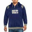 Majestic Indianapolis Colts 1/4-Zip Pullover Hoodie Blue Big & Tall Mens 2XLT
