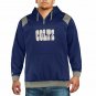 Majestic Indianapolis Colts 1/4-Zip Pullover Hoodie Blue Big & Tall Mens 2XLT