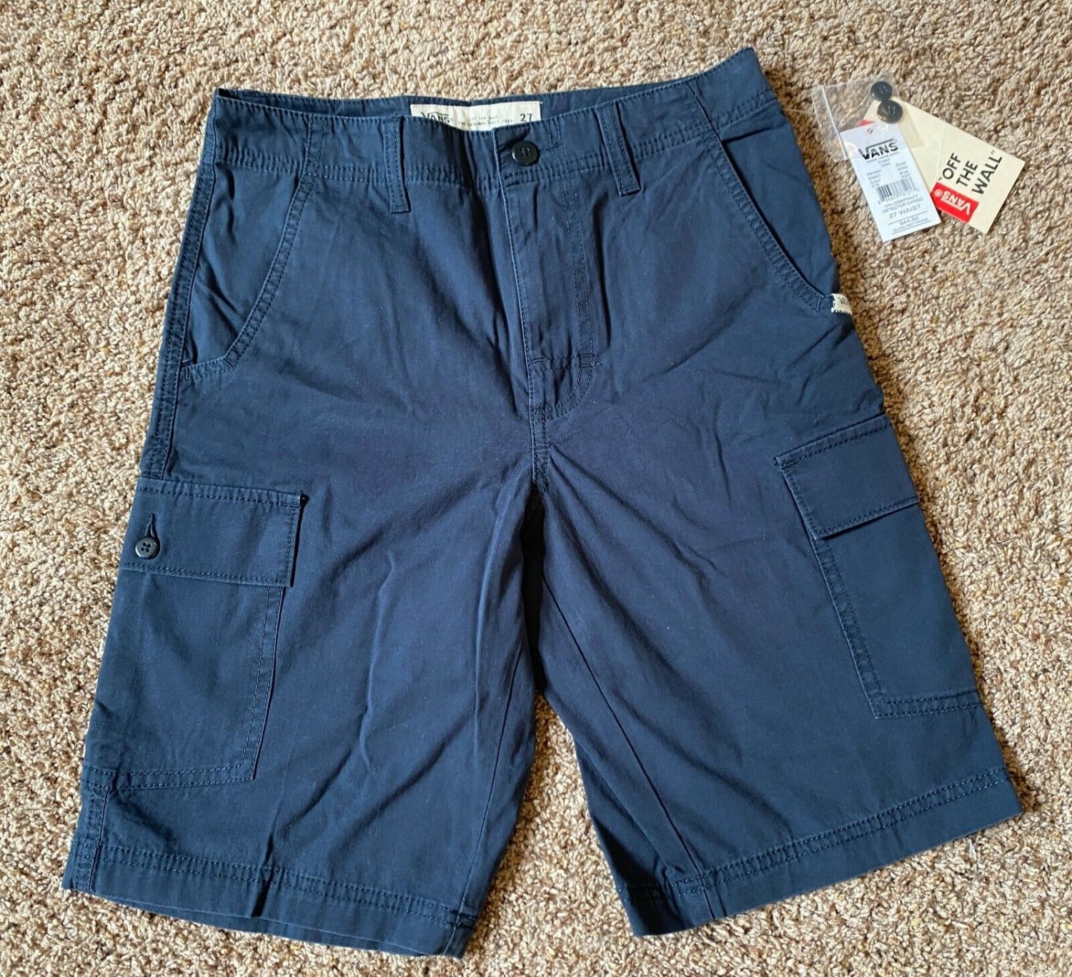 Vans Men's Off The Wall DETECTOR CARGO Shorts SIZE 27 WAIST NEW NWT NAVY BLUE