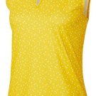 Nike Dri Fit Sleeveless Victory Blade Print Golf Polo Womens L Dark Sulfur