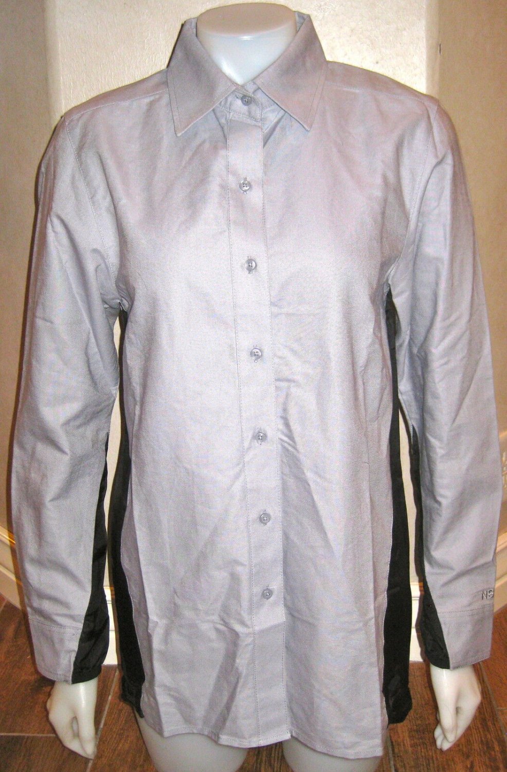 NEW NIKE WOMENS RUNNING LONG SLEEVE SHIRT L NSW 483897 072 GREY BLACK $160 NWT
