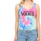Vans New Tie Dye Bodysuit Tank Top Women's Size Medium JOB SUIT PINK BLUE