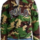 Ralph Lauren Polo Men's Polar Fleece Polo Logo Camo Knit 3/4 Zip Flag Patch L XL