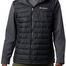 Columbia Men’s XLT Powder Lite Hybrid Hooded Winter Jacket Water repellent BLACK