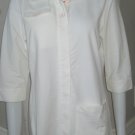 NIKE GOLF WOMENS SPORT POLO L/S SHIRT SLIM FIT L LARGE CREME DRI FIT DRY 1/2 SLV