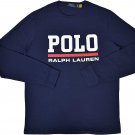 Polo Ralph Lauren Men's Logo Graphic Long Sleeve Crewneck T-Shirt M NAVY BLUE