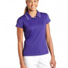 NEW NIKE GOLF WOMENS MINI STRIPE POLO SHIRT DRI FIT XLT $65 PURPLE BLACK 376974