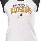 WASHINGTON REDSKINS WOMENS CROPPED SLEEVE T SHIRT M MED MEDIUM CAP FOOTBALL
