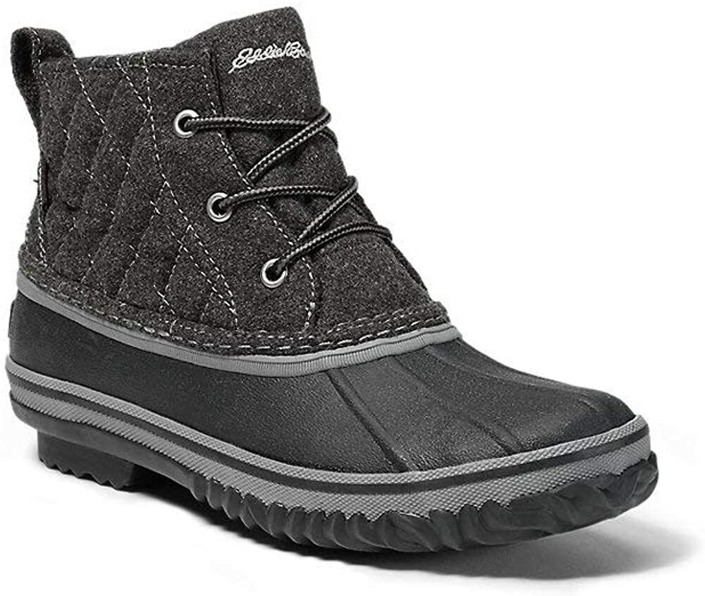 Eddie Bauer Women's Hunt Pac Mid Boot Fabric BLACK GREY WINTER WATERPROOF BOOTS