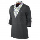 NIKE GOLF WOMENS Novelty 3/4-SLEEVE POLO SHIRT DRI FIT DRY S SLIM FIT 483689 SM