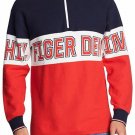 Tommy Hilfiger Denim Men's L Pullover Quarter Zip Sweater RED WHITE BLUE $100