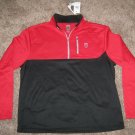 SIR Nick Faldo Claret & Green 1/4 Zip Pullover Golf Jacket XL BLACK RED $75 NEW