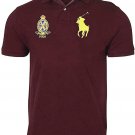 Polo Ralph Lauren Men's Polo Crest Shirt 100% Cotton Custom Slim Fit RED WINE