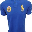 Polo Ralph Lauren Men's Classic-Fit Flag Crest Gold Big Pony Polo Shirt Blue S