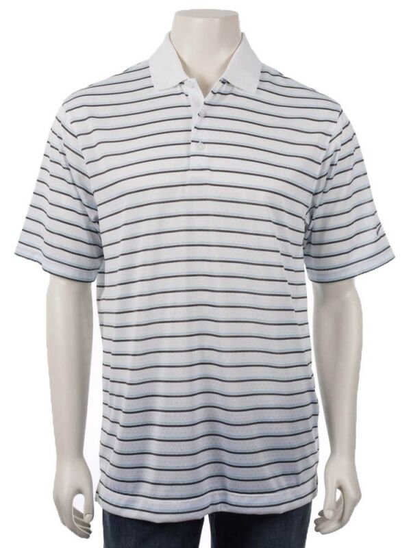 NEW MENS NIKE GOLF DRI DRY FIT BODY MAPPING WHITE STRIPE SHIRT SMALL SM S POLO