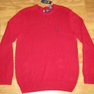 NEW CHAPS KNIT SWEATER COTTON RED 100% COTTON LARGE XXL 2XL NWT $69.50 KNITTED