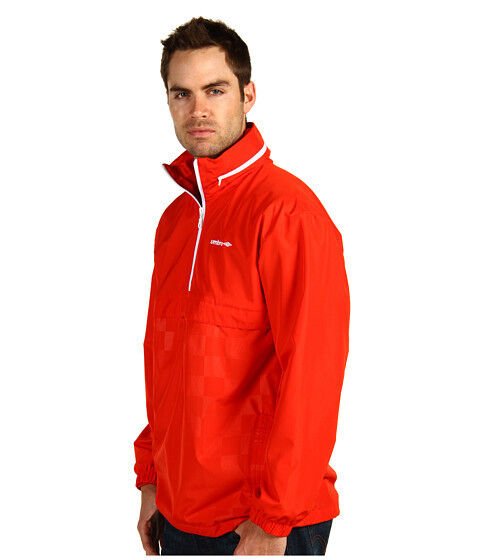 UMBRO PACKABLE HALF ZIP TRACK SMITHFIELD JACKET L LARGE $70.00 60495U RED WHITE