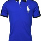 Polo Ralph Lauren Mens Outline Striped Mesh Cotton Big Pony Polo Shirt BLUE S XX