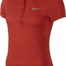 NIKE WOMENS XS GOLF DRI-FIT PRECISION POLO SHIRT 873192 696 $75 RED HEATHERED