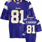 REEBOK MINNESOTA VIKINGS ROBINSON JERSEY ON field L LARGE LG PURPLE NEW