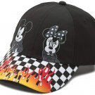 Vans PUNK Mickey Mouse 90th Birthday Court Side Hat Cap Black Fire RACE CHECKER