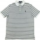 Polo Ralph Lauren Short Sleeve Stripe Polo Shirt WHITE/NAVY Pony S Small new